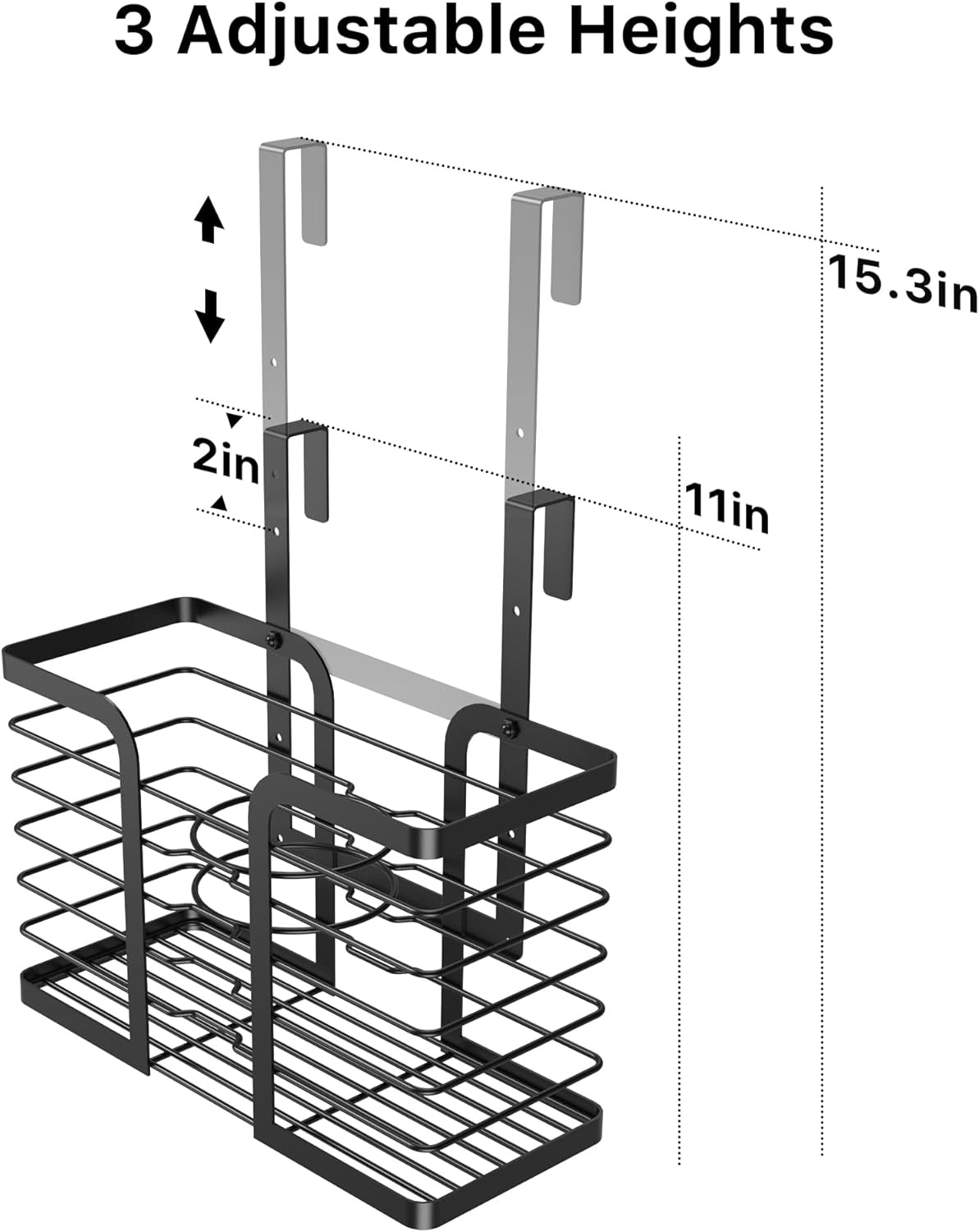 Ultimate 3-In-1 Hair Dryer Holder & Tool Organizer - Adjustable Wall-Mounted Storage for Blow Dryers, Flat Irons, and Curling Irons