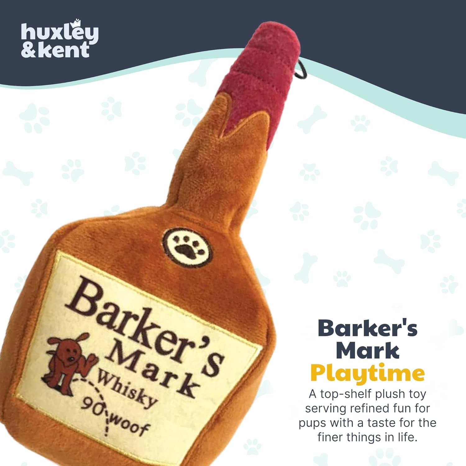 Barker's Mark Large Plush Squeaky Dog Toy – Durable Soft Toy for Indoor Play and Fetch for Dogs of All Sizes