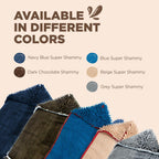 Soggy Doggy Super Shammy Microfiber Towel - Quick-Dry Dog Towel with Handy Pockets for Easy Drying & Paw Cleaning (Beige/Red Trim, 31” X 14”)