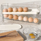 Auto-Rolling Egg Organizer for Refrigerators, Space-Saving Egg Dispenser, Home Storage Solution, 1 Pack