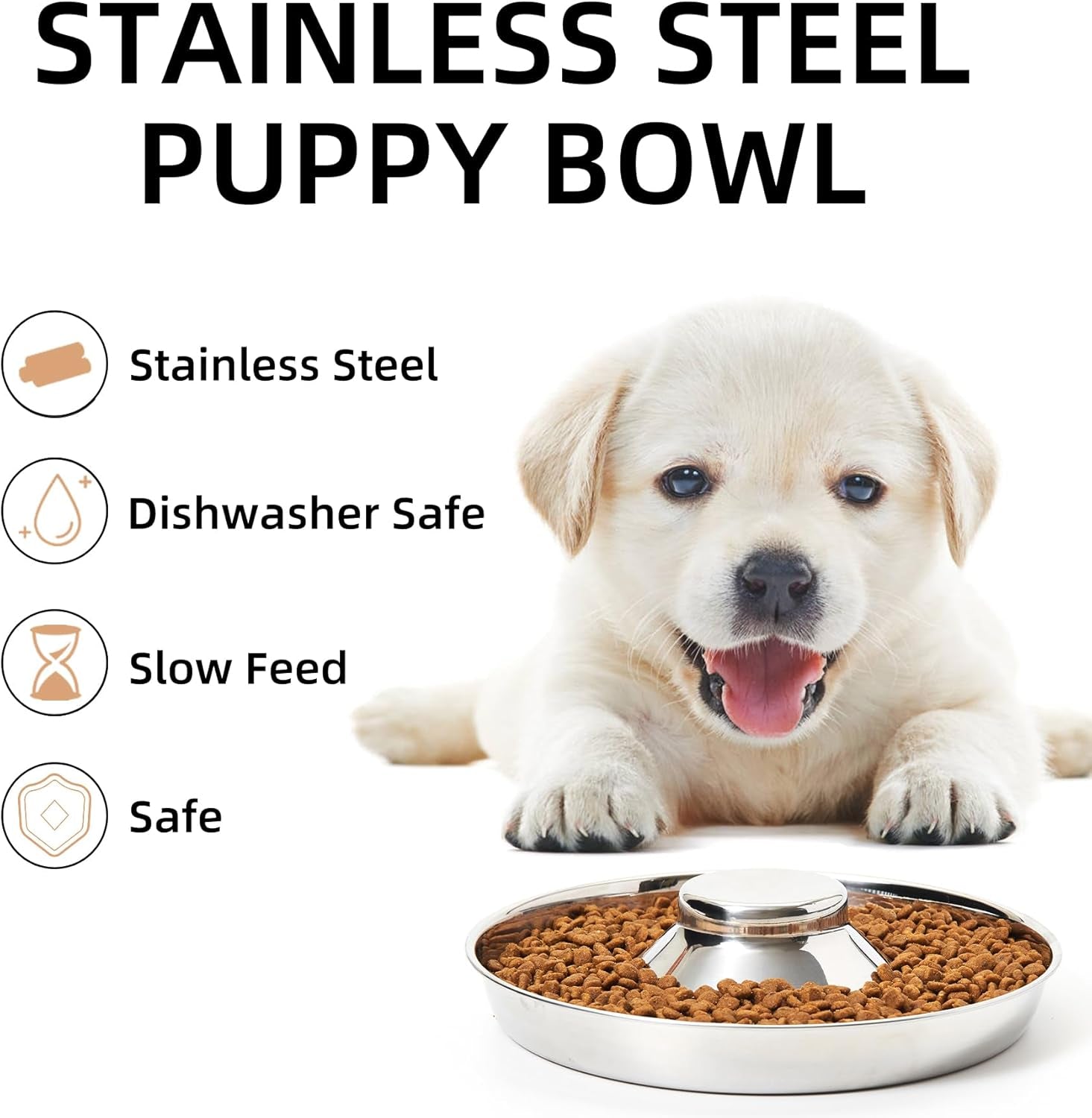 Premium Stainless Steel Dog Bowls - Set of 2 for Food and Water - Perfect for All Dog Sizes