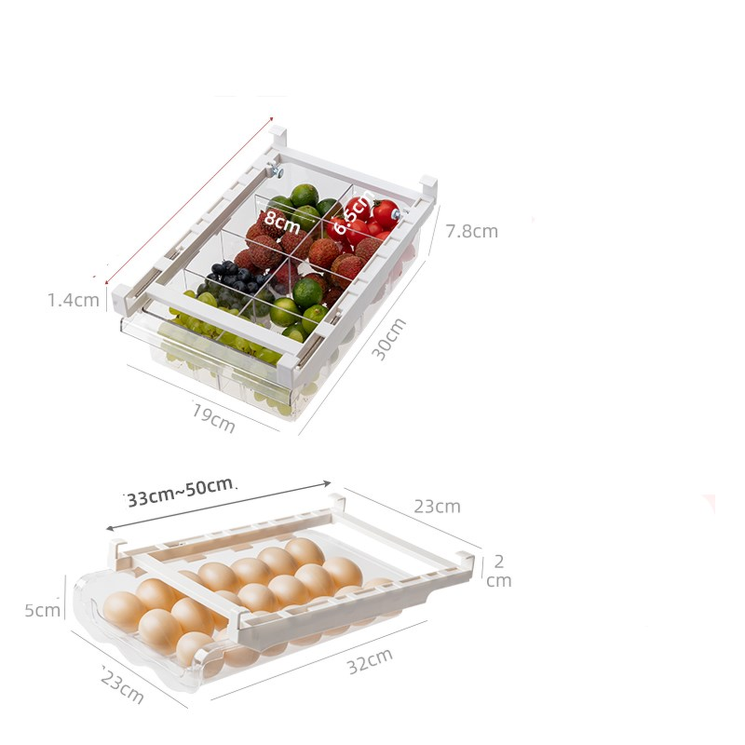 Adjustable Kitchen Refrigerator Storage Rack 