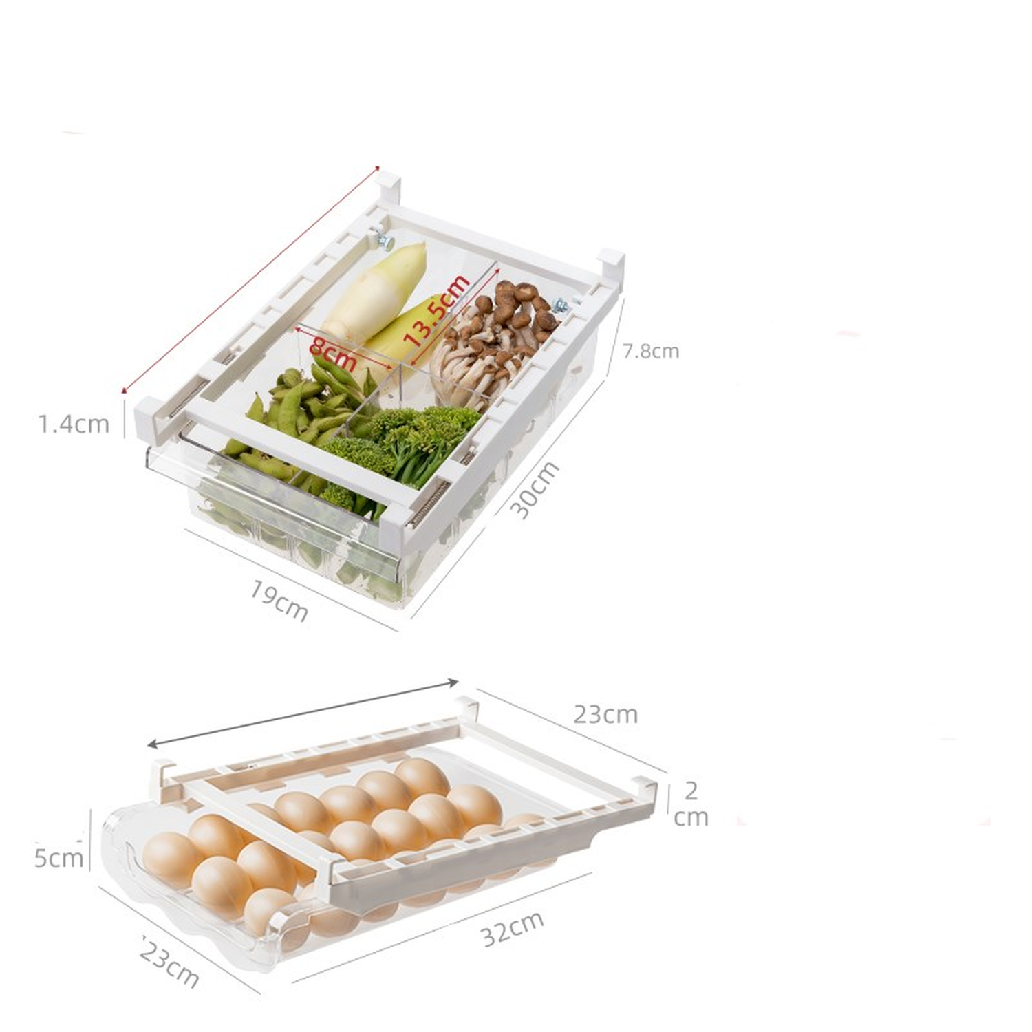 Adjustable Kitchen Refrigerator Storage Rack 
