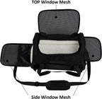 Medium Soft-Sided Travel Carrier for Dogs and Cats - Collapsible Pet Crate (20.5" W x 13.5" H x 10" D)