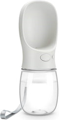 Portable Leak-Proof Dog Water Bottle with Feeder, 12oz - Travel-Friendly Design in Milk White