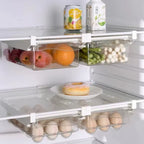 Refrigerator Storage Organizer for Fruits and Eggs - Under-Shelf Drawer Box for Fresh-Keeping Kitchen Organization