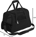 Medium Soft-Sided Travel Carrier for Dogs and Cats - Collapsible Pet Crate (20.5" W x 13.5" H x 10" D)