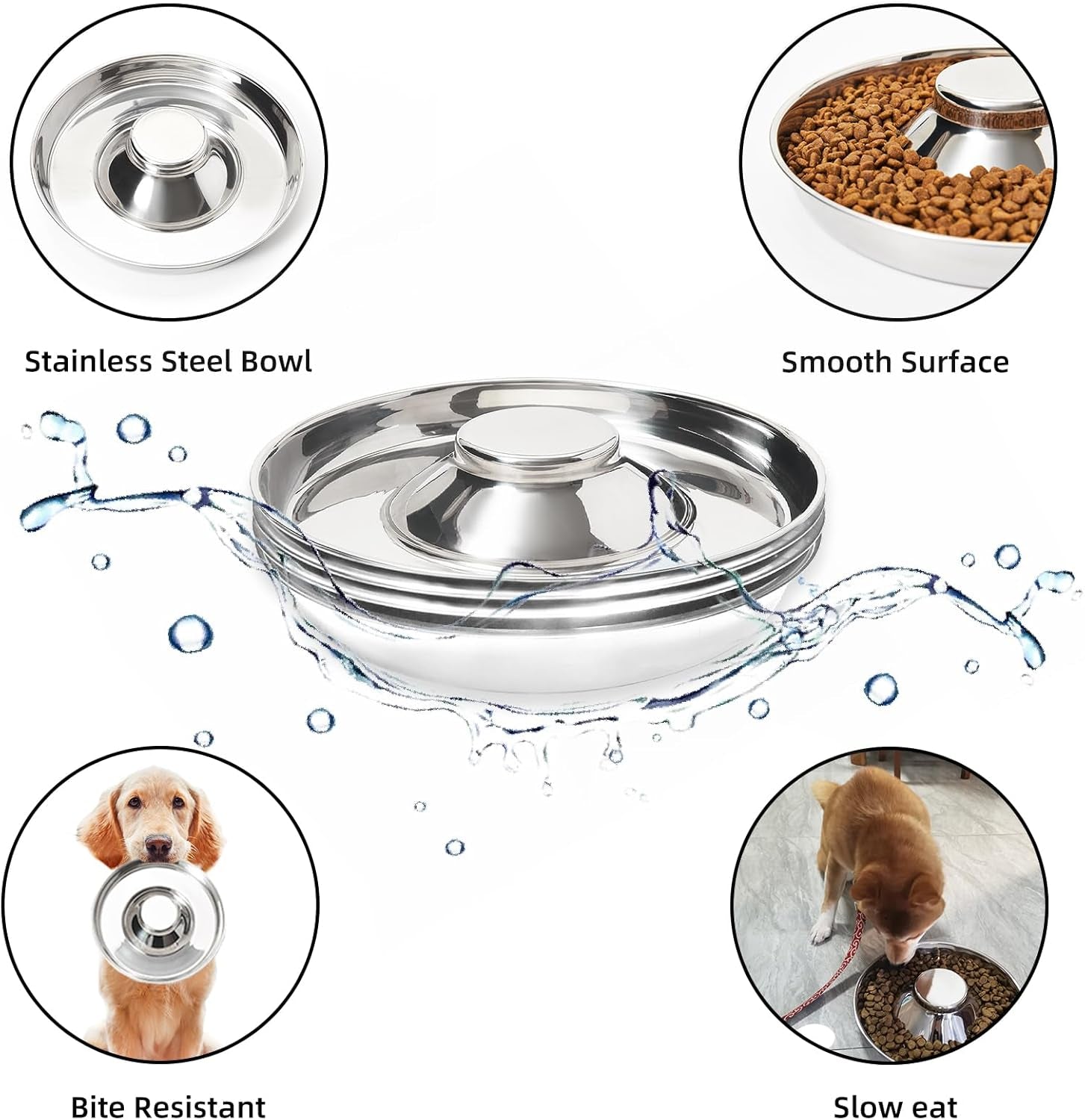 Premium Stainless Steel Dog Bowls - Set of 2 for Food and Water - Perfect for All Dog Sizes