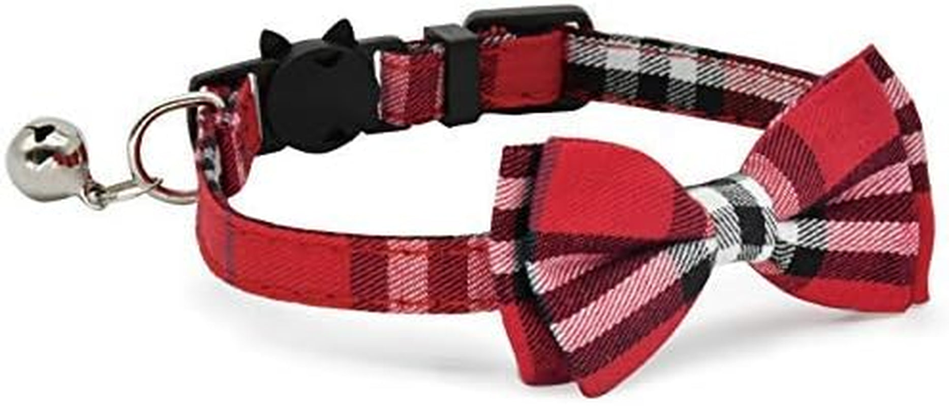 Adjustable Breakaway Cat Collar Set with Bell - 2 Pack (Black & Brown) for Neck Sizes 7.8-10.5 Inches