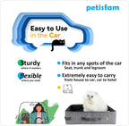 Portable Cat Travel Litter Box with Zippered Lid - Ideal for Convenient Use in Cars, Hotels, and Airplanes