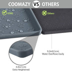 Silicone Waterproof Pet Feeding Mat with Raised Edges, Nonslip Design for Food and Water Spill Protection, 18.9 x 11.8 Inches, Grey