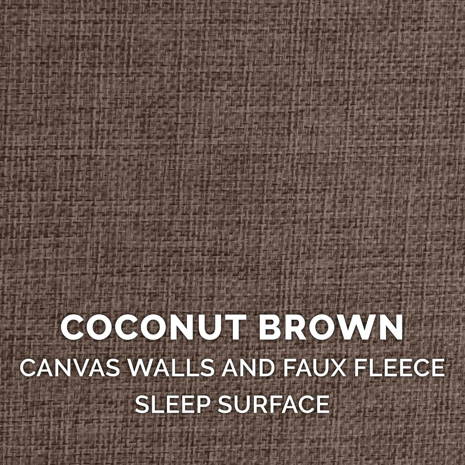 Cozy Coconut Brown Indoor Cat & Small Dog House - Collapsible Footstool Condo with Plush Toy