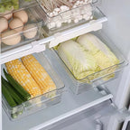 Refrigerator Storage Organizer for Fruits and Eggs - Under-Shelf Drawer Box for Fresh-Keeping Kitchen Organization